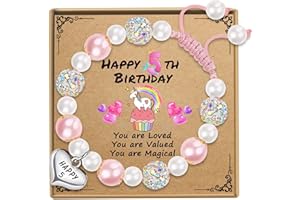 Sereney Birthday Gifts for Girls, Beaded Bracelets as 1 3 4 5 6 7 8 9 10 11 12 13 15 16 Year Old Birthday Gift, Adjustable Stone/Pearl Bracelet as Happy Birthday Gifts for Daughter Granddaughter Niece