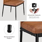 Yaheetech Set of 4 Dining Chairs Modern Faux Leather with Petal Back Retro Brown view 6