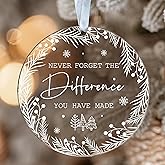 Never Forget The Difference That You Make - Thank You Gifts for Women, Coworkers, Boss, Manager, Teacher, Nurse, Mom, Friends - Appreciation Gifts - Thank You Christmas Ornaments - Acrylic Ornament