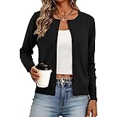 Bellcoco Women's Cardigan Sweaters Lightweight Crew Neck Button Down Long Sleeve Spring Outfits Fashion Clothing 2026
