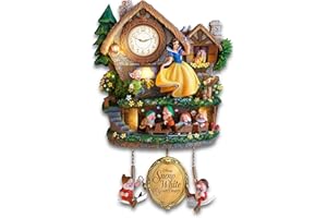 The Bradford Exchange Disney Snow White Hidden Treasure Cuckoo Clock, 18 inches, Light and Sound, Limited Edition