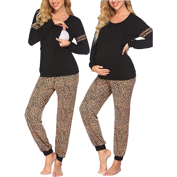 Piece Ekouaer Maternity Set Short Sleeve Breastfeeding Sleepwear