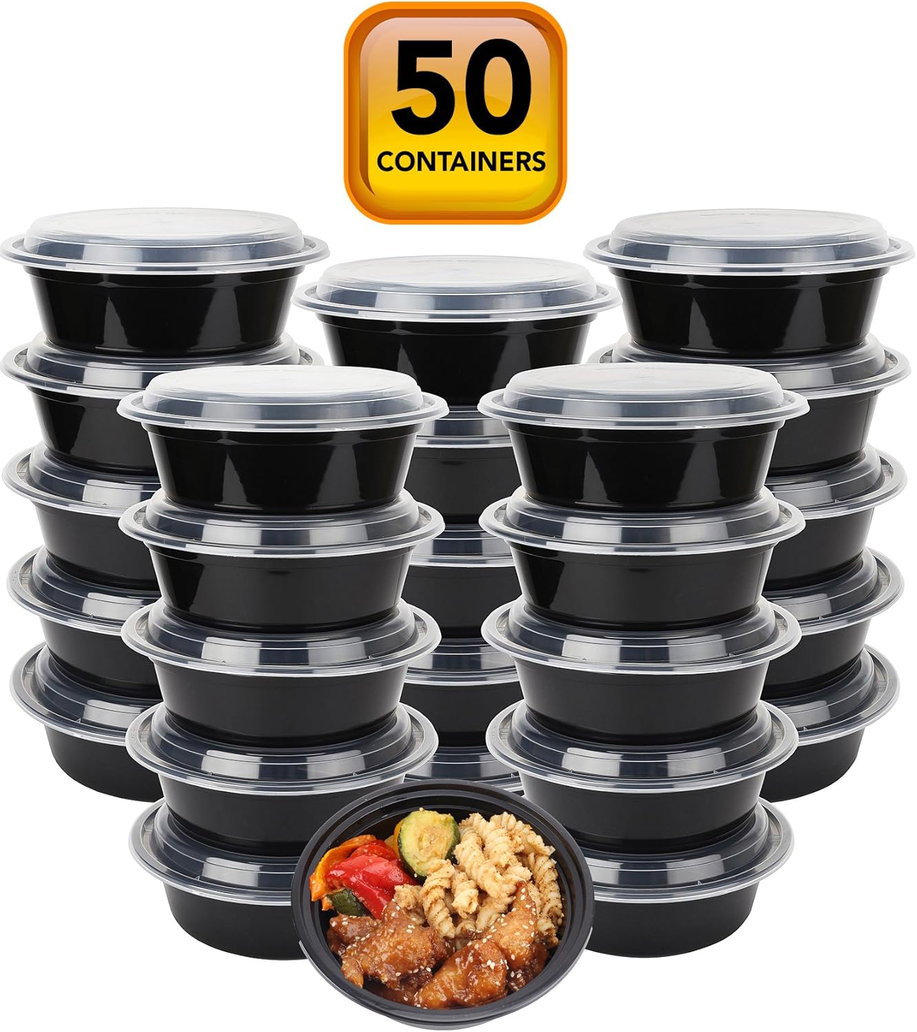 Lids Reusable Microwavable Plastic BPA FREE 28oz Meal Prep Food Safe