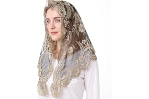 Ammmscaf Triangular Mantilla Lace Head Covering Mass Catholic Church Veils