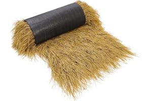 NAHARO Tiki Thatch Grass Roof, Mexican Artificial Straw Roll for Tiki Bar Hut Party Garden Fence Patio DIY Crafts,Palapa Thatch Roofing Duck Blind Grass Hay Bales for Decoration (Yellow, 48" x 16")