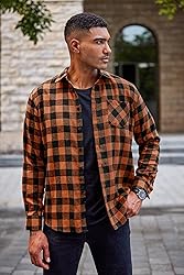COOFANDY Men's Flannel Plaid Shirts Long Sleeve
