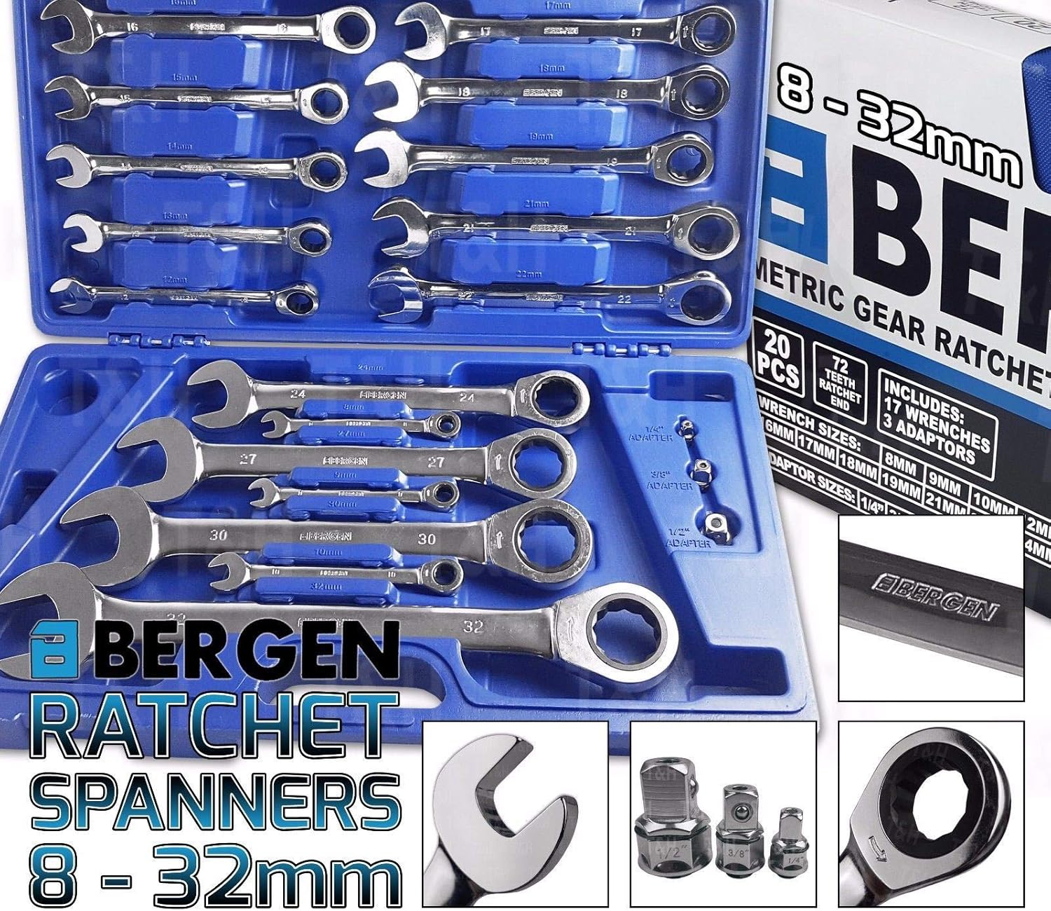 US. PRO by Bergen 8mm 32mm Metric Gear Ratchet