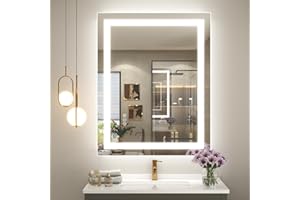CHARMOR 24x32 LED Bathroom Mirror, Dimmable Vanity Mirror for Wall, Backlit and Front Lighted, Anti-Fog, Memory, Shatter-Proof, ETL Listed (Horizontal/Vertical)