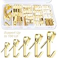 Picture Hanging Kit, 136 Pcs 5 Sizes Picture Hangers Hook Kit Including 10/20/30/50/100 LB, Heavy Duty Hangers Hardware kit with Nails for Picture Frame, Canvas, Mirror Hanging Decoration
