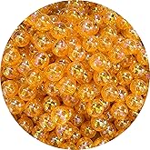 LIMAOLLY 400pcs 8mm Acrylic Round Bubble Beads AB Colorful Plastic Loose Spacer Beads for DIY Craft Making Necklace Bracelet Earring Ornament(Orange AB)