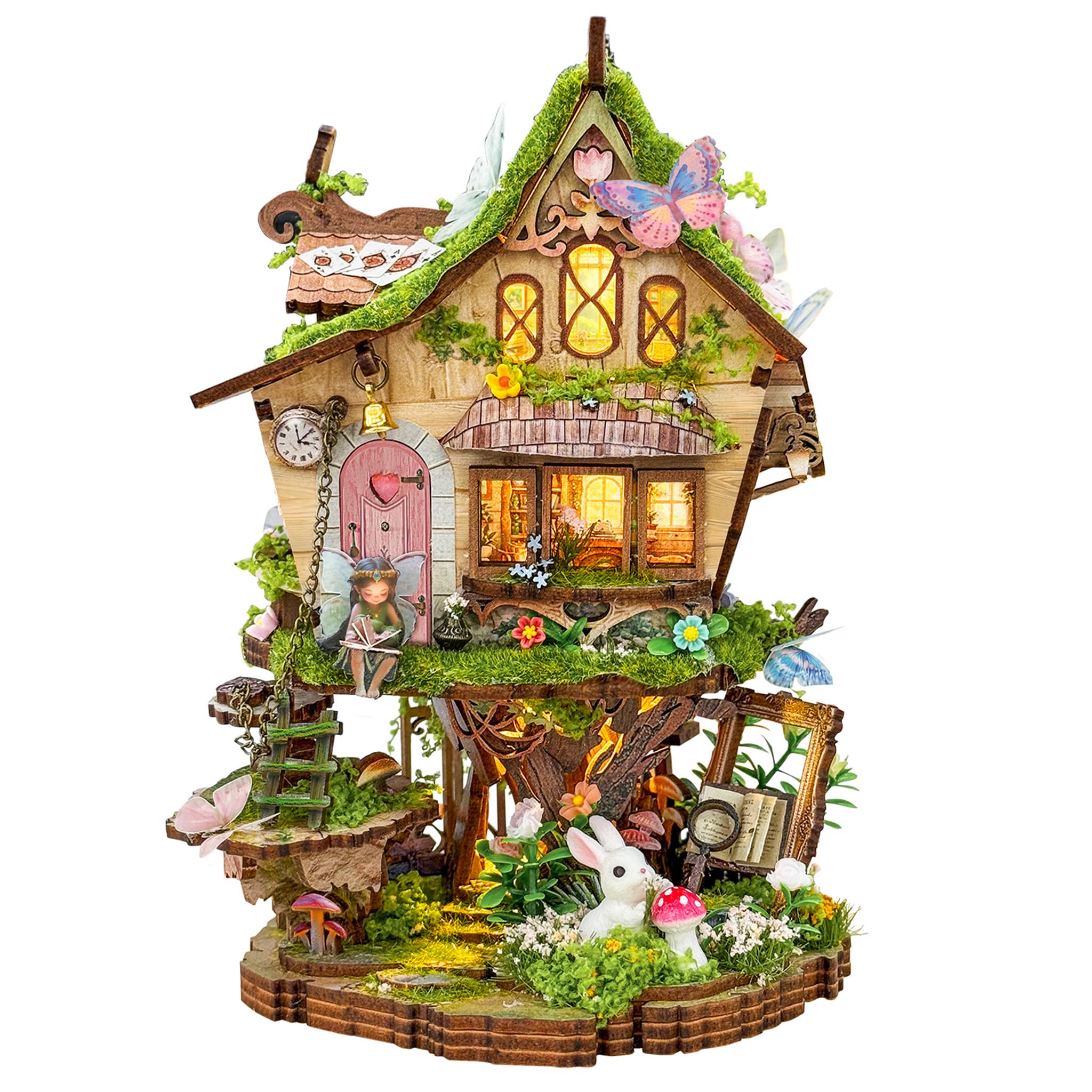 Book Nook for Adults, Booknook DIY Miniature House Kit, 3D Wooden Puzzles Bood Gifts for Book Lovers Women Friends - Rowan's Tree House
