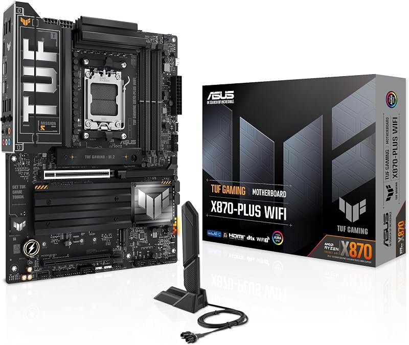 ASUS TUF GAMING X870-PLUS WIFI AMD AM5 ATX Motherboard 16+2+1 80A