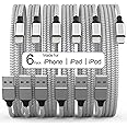 Lightning Cable [Apple MFi Certified] iPhone Charger 6Pack [3/3/6/6/6/10 Ft] Apple Charging Cable Fast Charging High Speed USB Cable Compatible iPhone 14/13/12/11 Pro Max/XS MAX/XR/XS/8-Silver&Grey