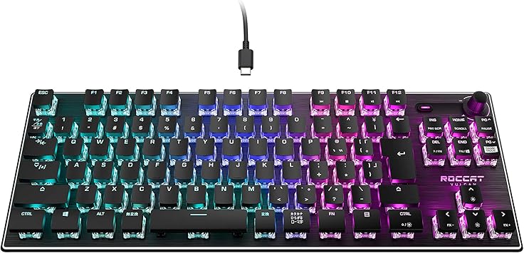 Amazon Co Jp Roccat Vulcan Tkl コンパクトメカニカル Rgb ゲーミングキーボード Jp 日本語配列モデル 静音 リニア 赤軸相当 テンキーレス 国内正規品 ドイツデザイン Roc 12 285 パソコン 周辺機器