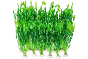 Ameliade 12 PCS Seaweed Decorations Fish Tank Decor Aquarium Artificial 12 Inch Tall Plastic Plants, Goldfish Betta Fish Tank Accessories Large Aquarium Decorations