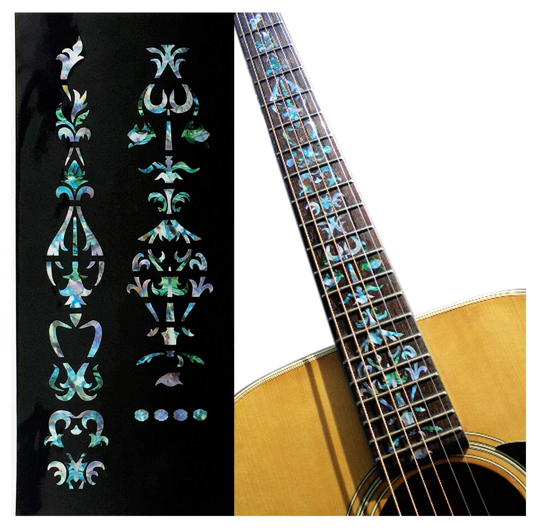 Inlay Sticker Fret Markers for Guitars - Tree Of Vine - Abalone Mix