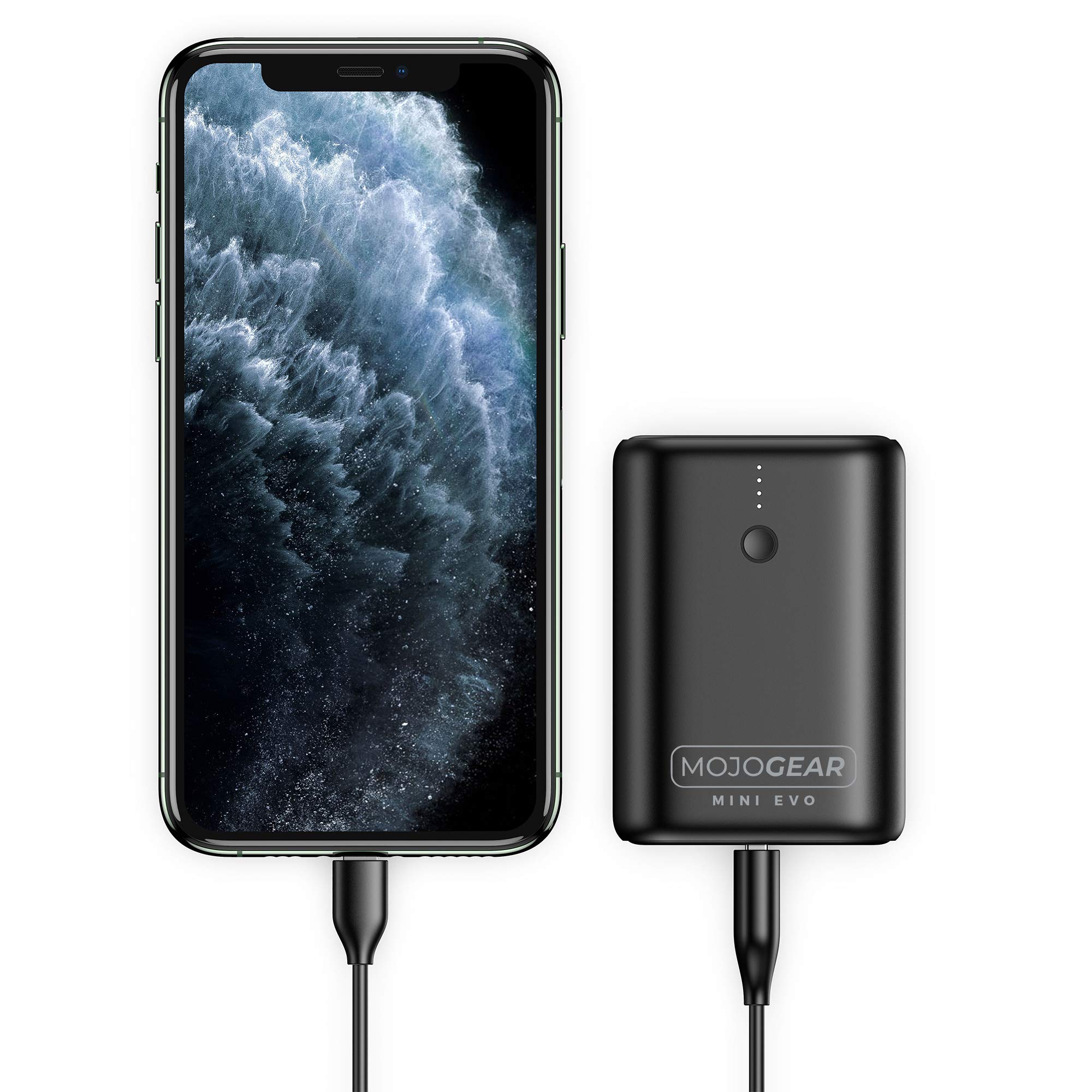 MOJOGEAR Mini EVO 10,000 mAh power bank - The smallest in the world - With fast charging function - Charge 2 devices simultaneously - USB/USB-C - Compatible with Samsung & iPhone