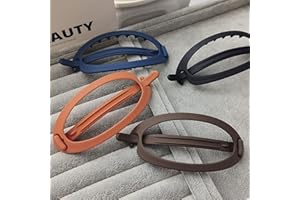 4 Pack Vintage Flat Hair Clips - French Round Non-Slip Buckle Clips for Thick or Thin Hair, Twisted Design for Women & Girls,