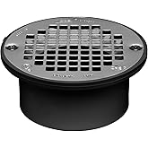 Oatey 43582 3 in. or 4 in. ABS General Purpose Drain with 5 in. Stainless Steel Screw-Tite Strainer