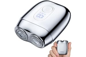 TOPWILL All-Metal Mini Electric Shaver for Travel Men– Smooth & Close Shave, Portable USB-C Rechargeable Razor with Mirror Cap, Waterproof Wet/Dry, Ideal Gift for Dad Husband Boyfriend – RX40 Silver