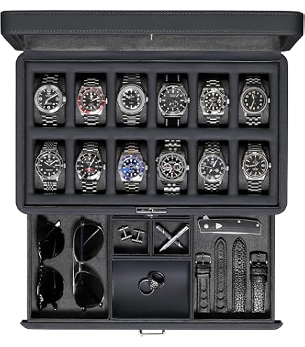 Amazon.com: ROTHWELL 18-Slot Watch Case with Drawer – Luxury Watch
