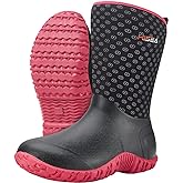 HISEA Women's Rubber Garden Boots Waterproof Insulated Yard Gardening Shoes Mid Height for Mud Working Outdoor