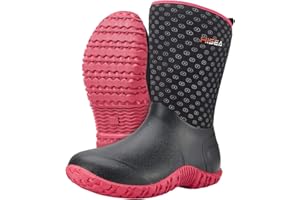 HISEA Women's Rubber Garden Boots Waterproof Insulated Yard Gardening Shoes Mid Height for Mud Working Outdoor