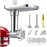 Metal Food Grinder Attachments for KitchenAid Stand Mixers, Meat Grinder, Sausage Stuffer, Durable Attachment for KitchenAid 