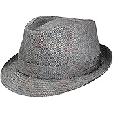 Stetson Classic Trilby Fedora Hat Made in Italy 100% Silk Checked UV40 Men Summer Winter