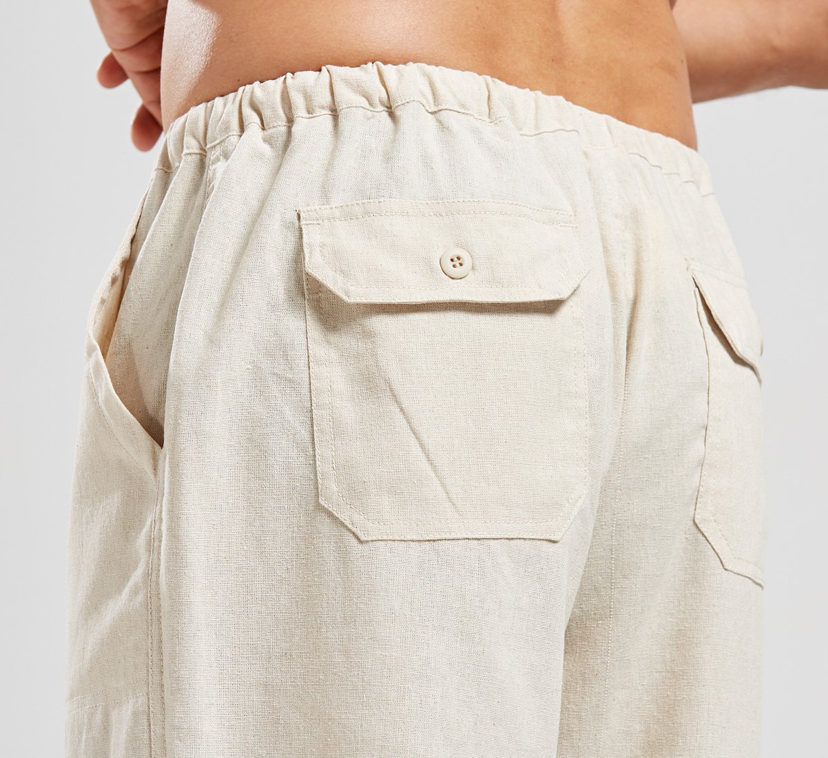 utcoco Qiuse Men's Casual Loose Fit StraightLegs Stretchy Waist Beach Pants Beachwear Central