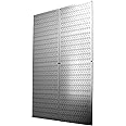 Wall Control 4 Foot Pegboard Sheets with Formed Edges for Wall Mounting - Two Pack of 16in x 48in Metal Pegboard Panels