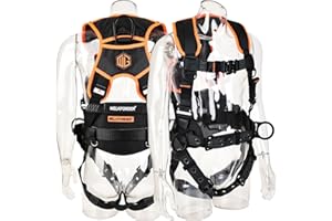 WELKFORDER 3 D-Rings Premium Industrial Fall Protection Safety Harness Iron Torso Adjustment Buckles, Iron Quick Release Buck