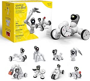 ClicBot Coding Robot Kits for Kids, STEM Educational Toys for Programming with Remote Control, Blocks Robot with Touch Screen for Age 8+ (Full Kit)