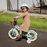 Glerc 12 Inch Kids Bike Mint Green with Basket Stabilisers Bell 3-5 Years view 7