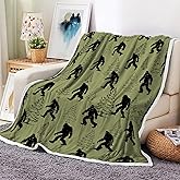 Big Foot Blanket Funny Sasquatch Throws and Blankets Soft Fuzzy Flannel Blanket for Bed Couch Sofa Decor Blankets Camping Bigfoot Saquatch Lover Gift