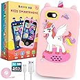 Bambibo Kids Smart Phone for Girls - Built-in 32GB Faster Speed Play Device | Long Lasting 850mAh Battery | 1080p Dual Camera Mini Cell | Unicorn Design for Ages 8-10