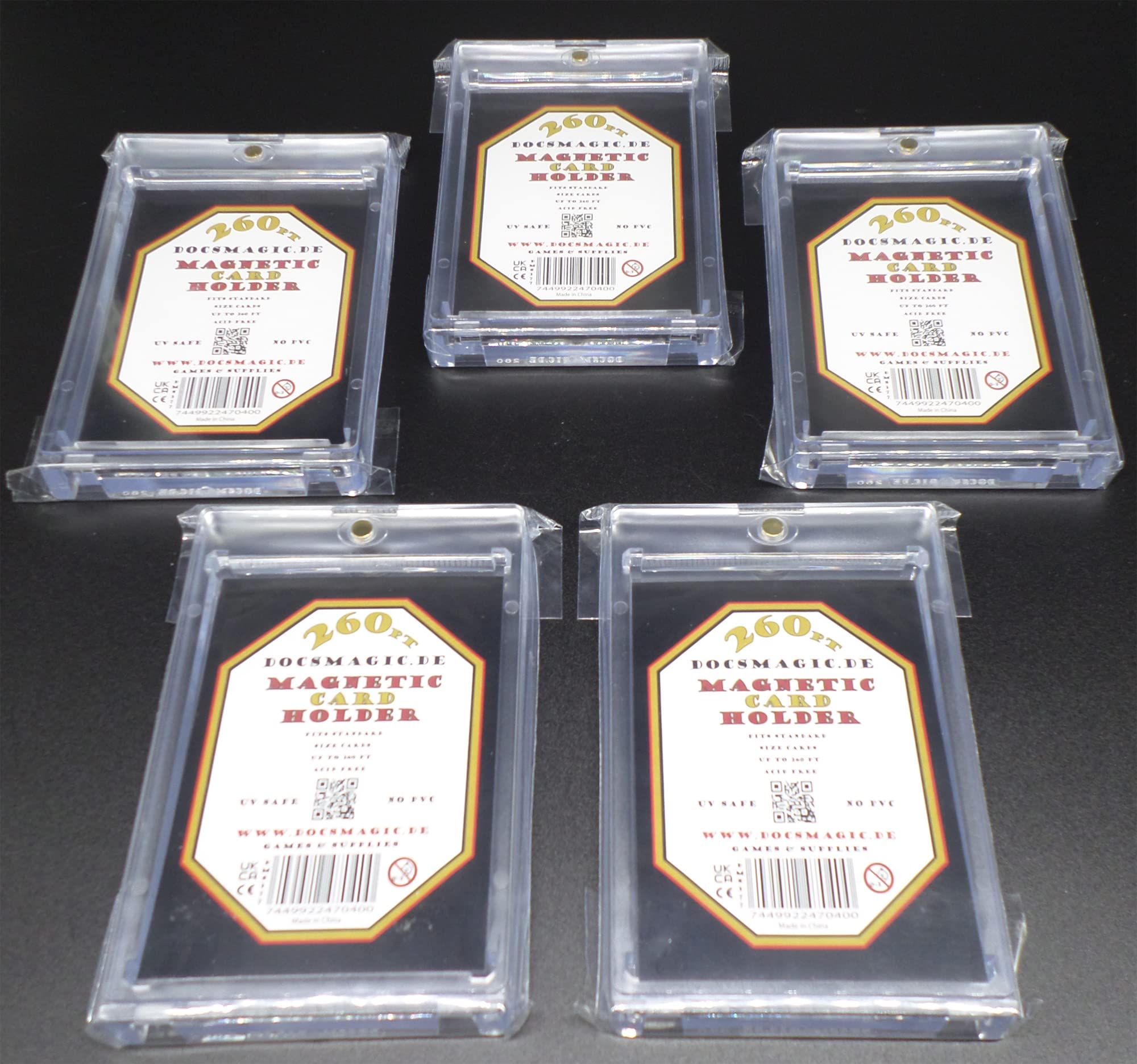 docsmagic.de 5 x Magnetic Card Holder Clear 260 PT UV safe