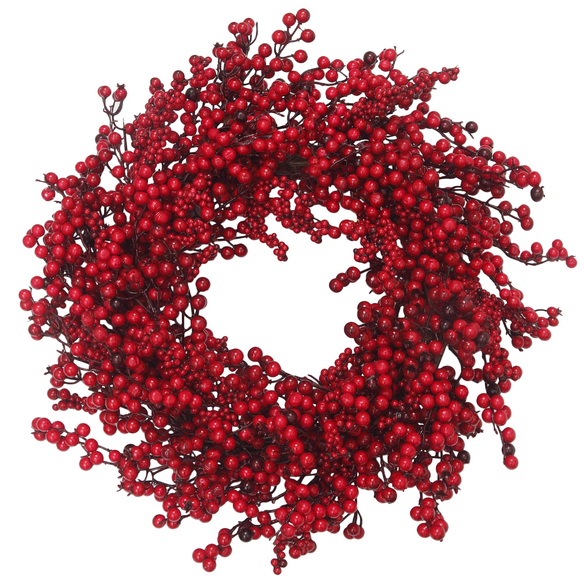 Photo 1 of ***MINOR DAMAGE ( broken pieces)*** VGIA 22 inches Christmas Wreath Door Wreath Stunning Red Berry Wreath Christmas Decoration
