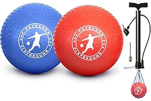 FATEUAER 10 Inch Kickball Set, Playground Ball with Carrying Bag, Dodge Balls for Kids and Adults, Bouncing Sport Handball and Toy Ball, Outdoor Rubber Balls Official Camps and Schools Play Ball