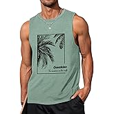 Mens Tank Tops Beach Summer Sleeveless Shirts Graphic Palm Tree Vacation Tanks Muscle Gym Tank Top