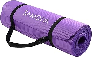 SAMDIYA Yoga Mat Non Slip Yoga Mat Extra Thick Fitness Mats for Workout with Carrying Strap Thick Yoga Mat for Men and Women for Yoga Pilates Home Gym and Floor Exercises Mats (72X24Inch)