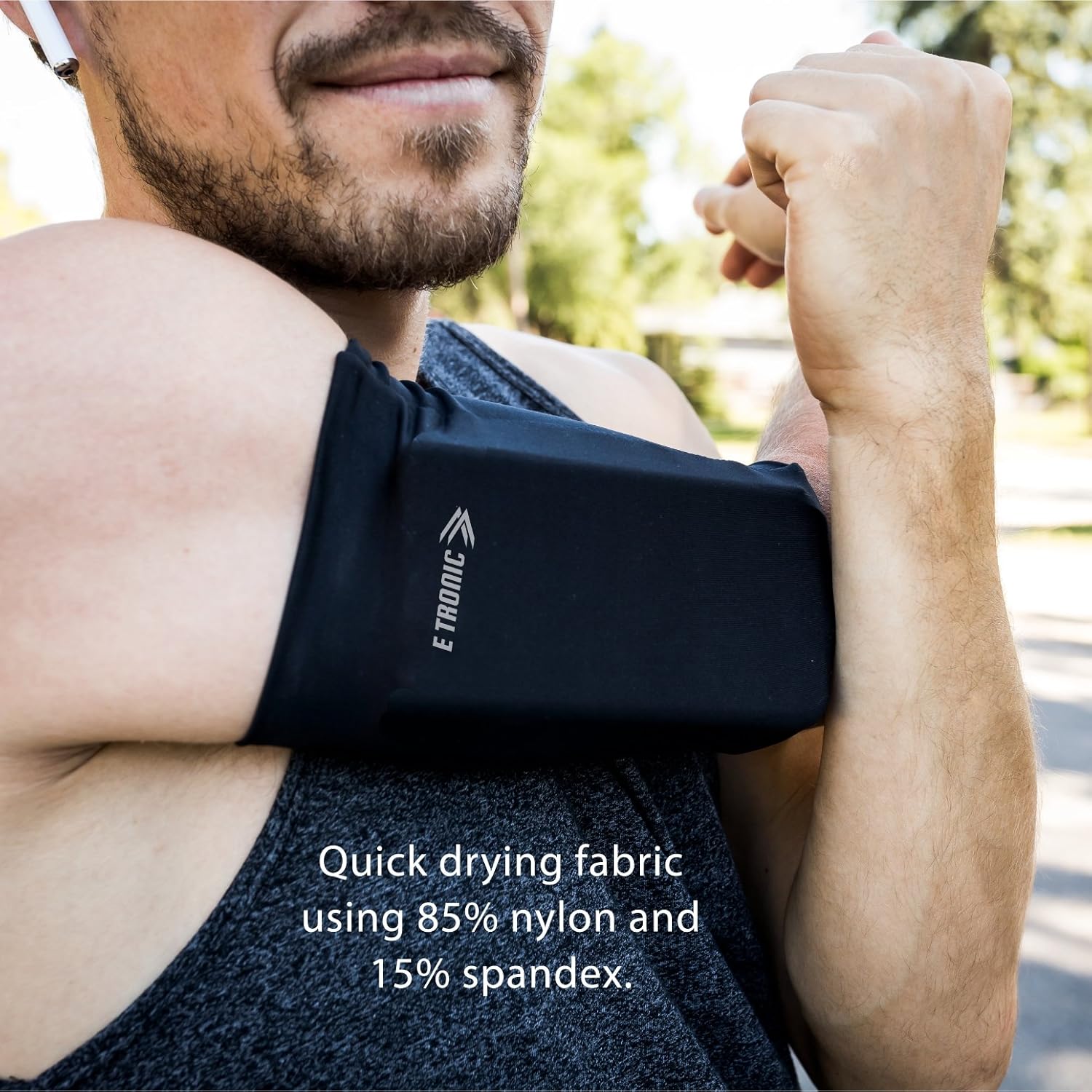 Phone Armband Sleeve: Running Sports Arm Band Strap Holder Pouch Case for Exercise Workout Compatible with iPhone 5S SE 6 6S 7 8 X Plus iPod Android Samsung Galaxy S5 S6 S7 S11 Black XL
