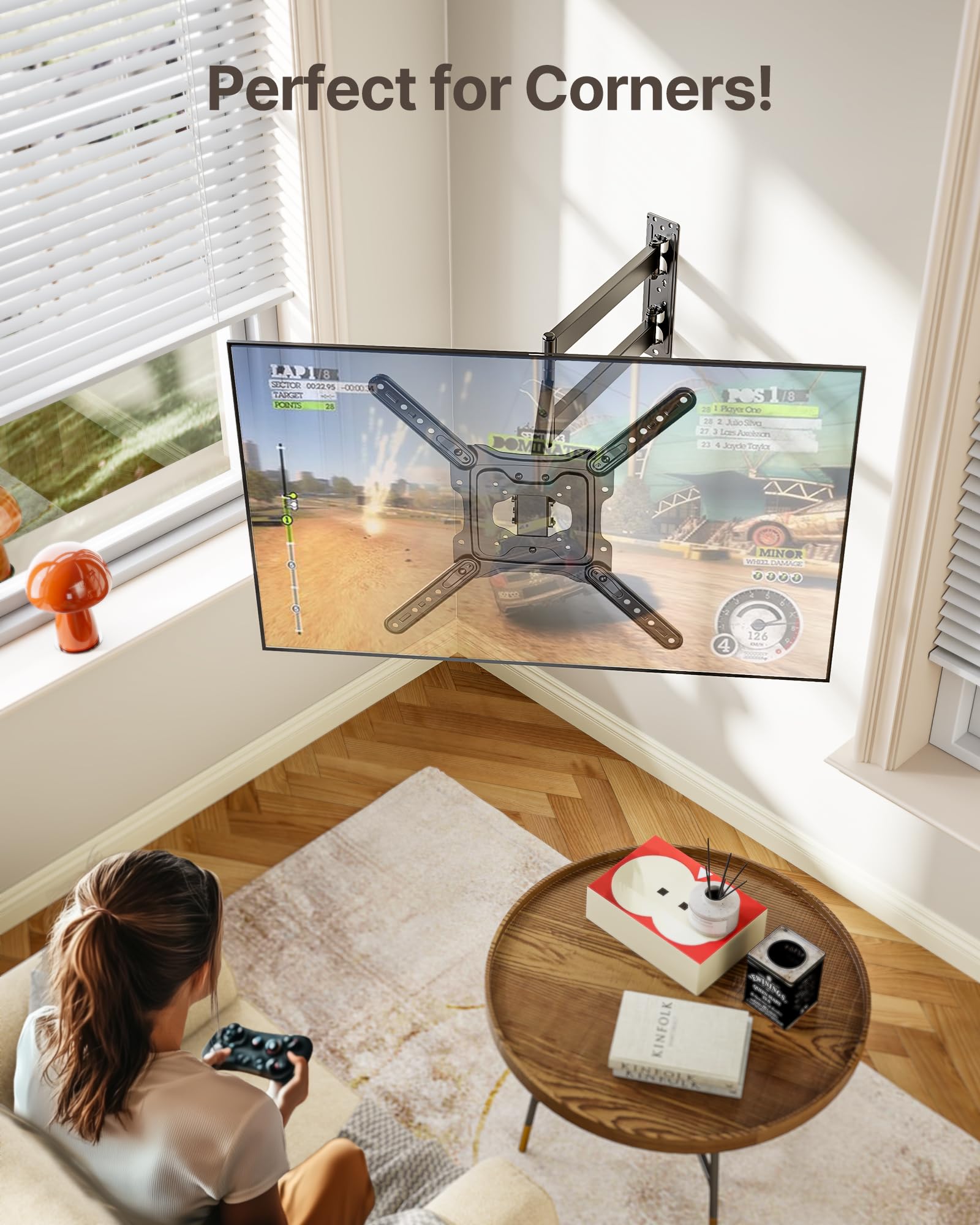 monTEK Long Arm TV Wall Mount for Most 23-65 Inch TVs, 29 Inch Long Extension TV Mount Swivel and Tilt, Full Motion Wall Mount Tv Bracket Fit Max VESA 400 x 400mm, Up to 77 lbs