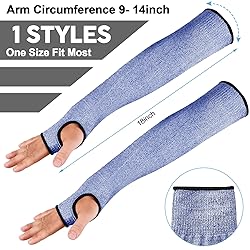 JaGely 6 Pairs Level 5 Cut Resistant Sleeves with