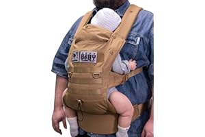 DINICTIS TACTICAL Ergonomic Lumbar Support Baby Carrier for Infants to Toddlers (8-33 lbs), Cozy and Lightweight Military Baby Carrier for Big and Tall Parents- Coyote Brown