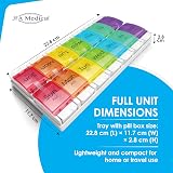 JFA Medical Weekly Pill Box Organizer AM/PM 14 Compartments 7 Days view 4