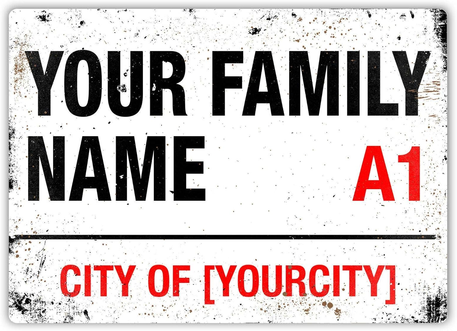 Letrero de metal vintage de HAPPYNG personalizable de la calle familiar