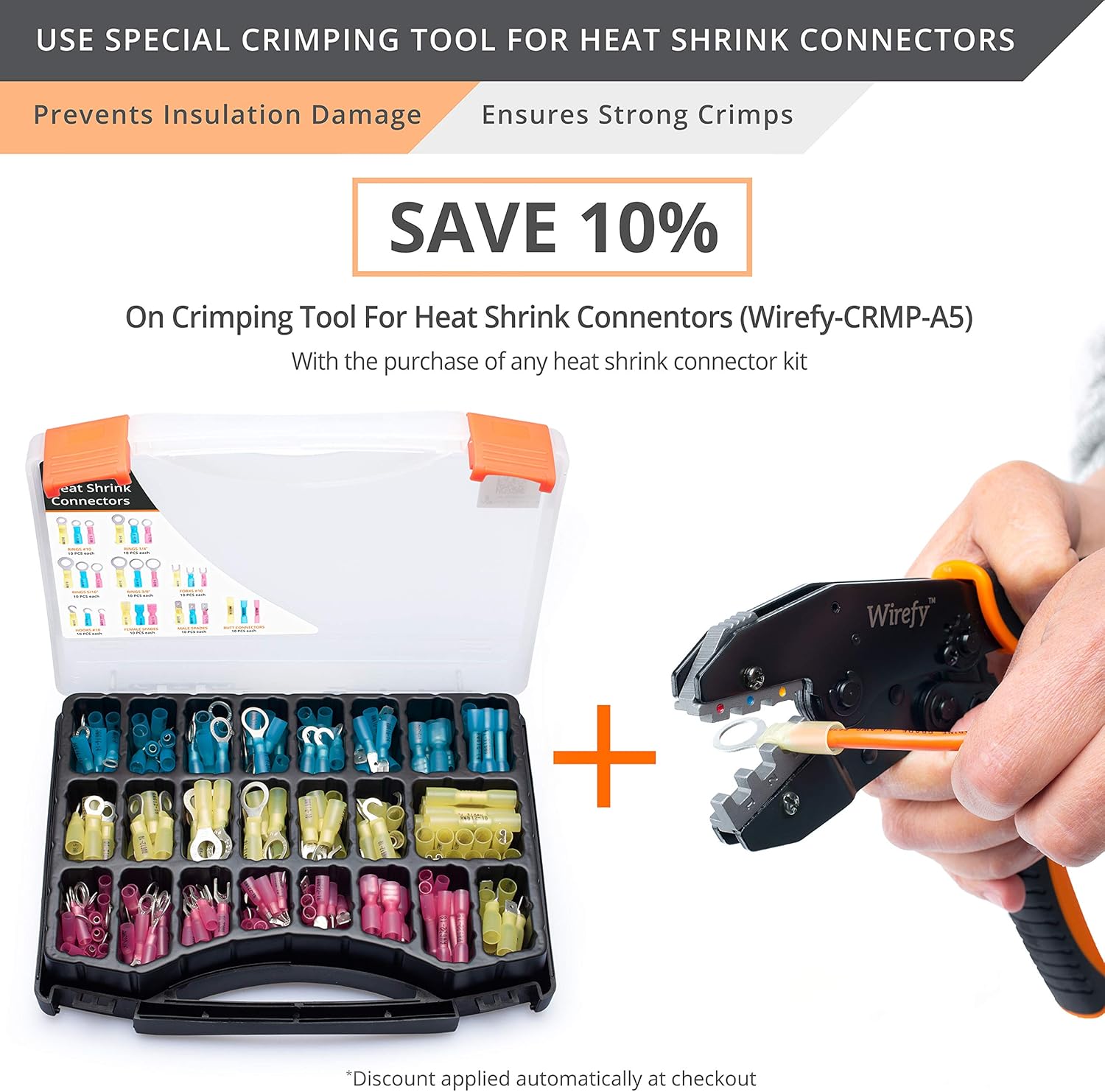 270 PCS Heat Shrink Wire Connector Kit Electrical Insulated Crimp Marine Automotive Terminals Set: Home Improvement