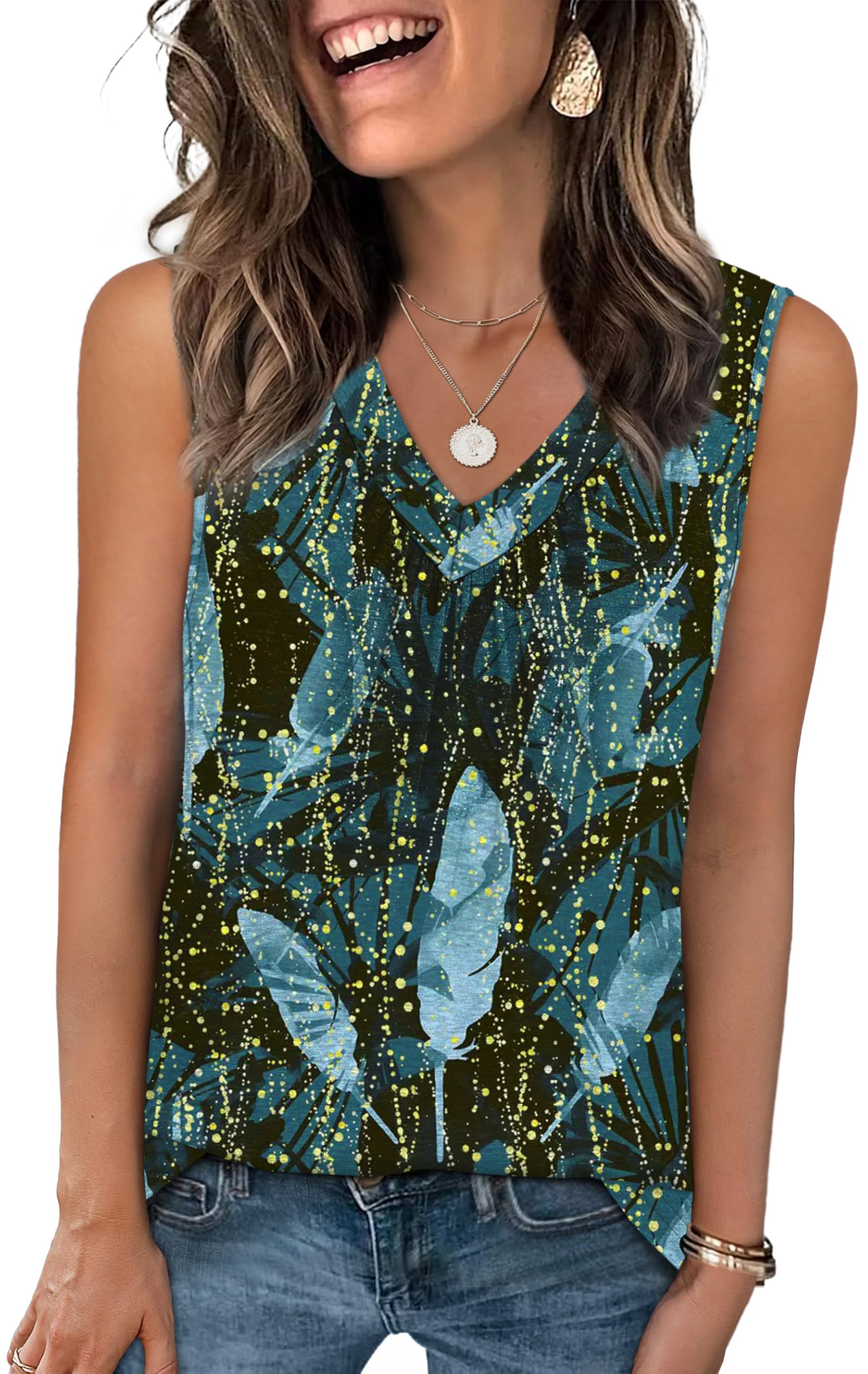OFEEFAN Tank Tops for Women 2025 Summer Sleeveless