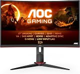 AOC CQ27G2S/BK 27" QHD Curved Gaming Monitor 165Hz 1ms FreeSync VA HDR10 view 2
